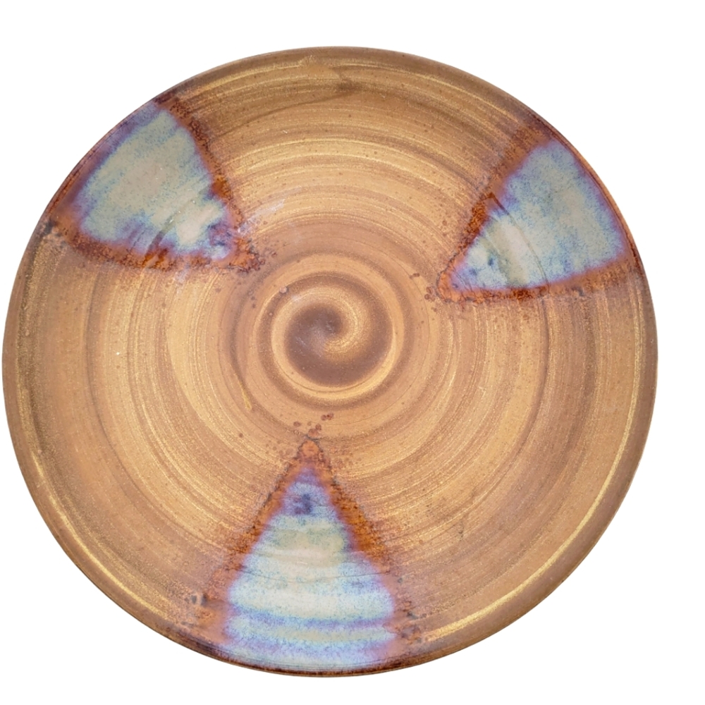 Discontinued Sango Splash Brown Blue 4951 Modern Round Dinner‎ Plate Size 11 inY